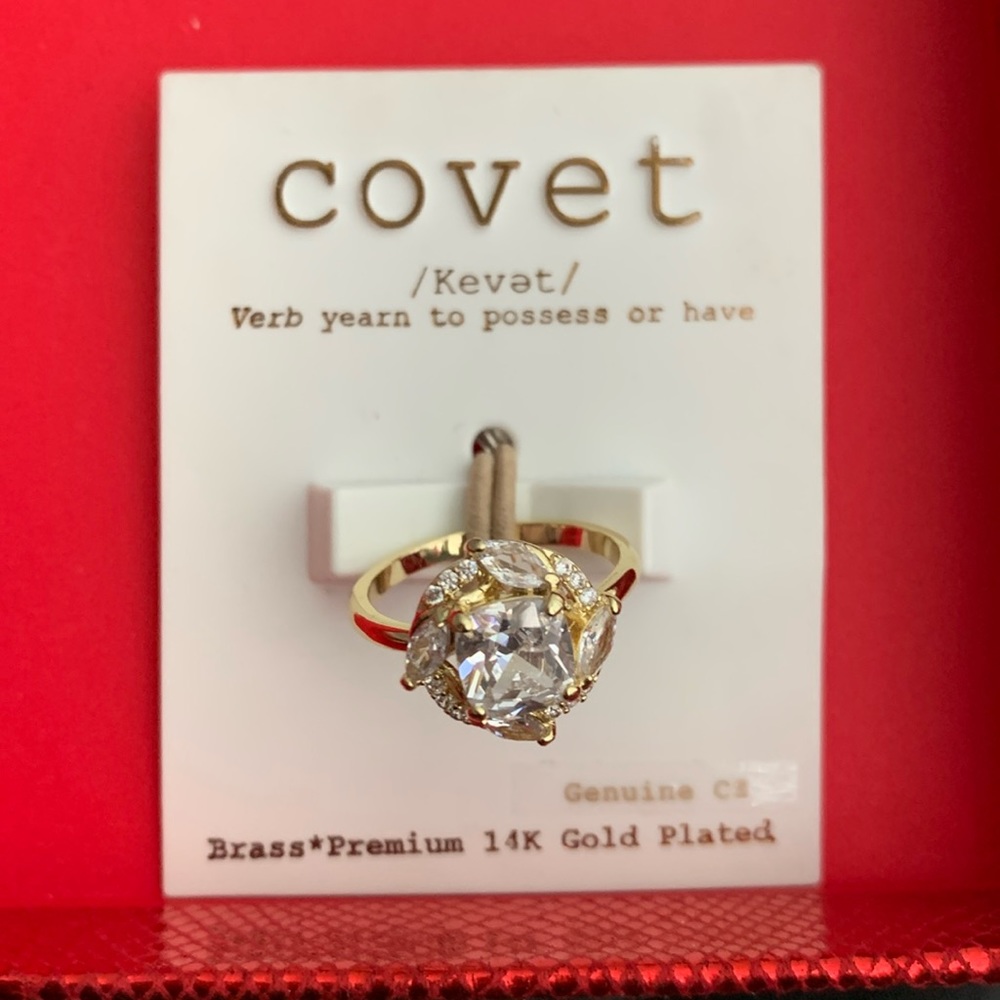 Gorgeous 14k gold plated cubic zirconia women’s ring! Shines beautifully!